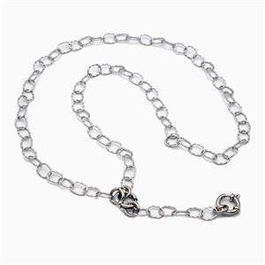 Raw Stainless Steel Necklace Chain, approx 6-9mm, 55cm length