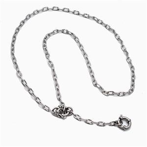 Raw Stainless Steel Necklace Chain, approx 4-7mm, 54cm length