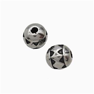 Stainless Steel Barrel Beads Antique Silver, approx 8mm