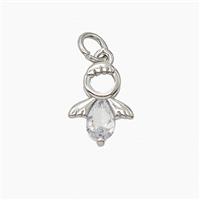 Copper Pendant Pave Zircon, Gold Plated, approx 9-12mm