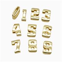 Copper letter Bead, Gold Plated, approx 5-14mm, 1.6-10mm hole
