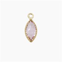 Copper Pendant Pave Zircon, Gold Plated, approx 5x9mm