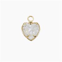 Copper Pendant Pave Zircon, Gold Plated, approx 7mm
