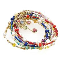 Seed Glass Bracelets With Pearl Adjustable Mixed, approx 2-4mm, 16-21cm length
