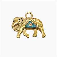 Stainless Steel Elephant Pendant Painted Gold Plated, approx 11-18mm
