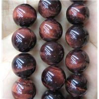 natural red Tiger eye stone beads, round, AB grade, approx 8mm dia, AB grade