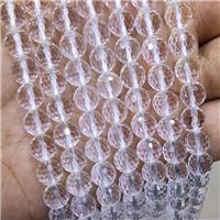 Clear Crystal Quartz Beads Faceted Round, approx 8mm dia